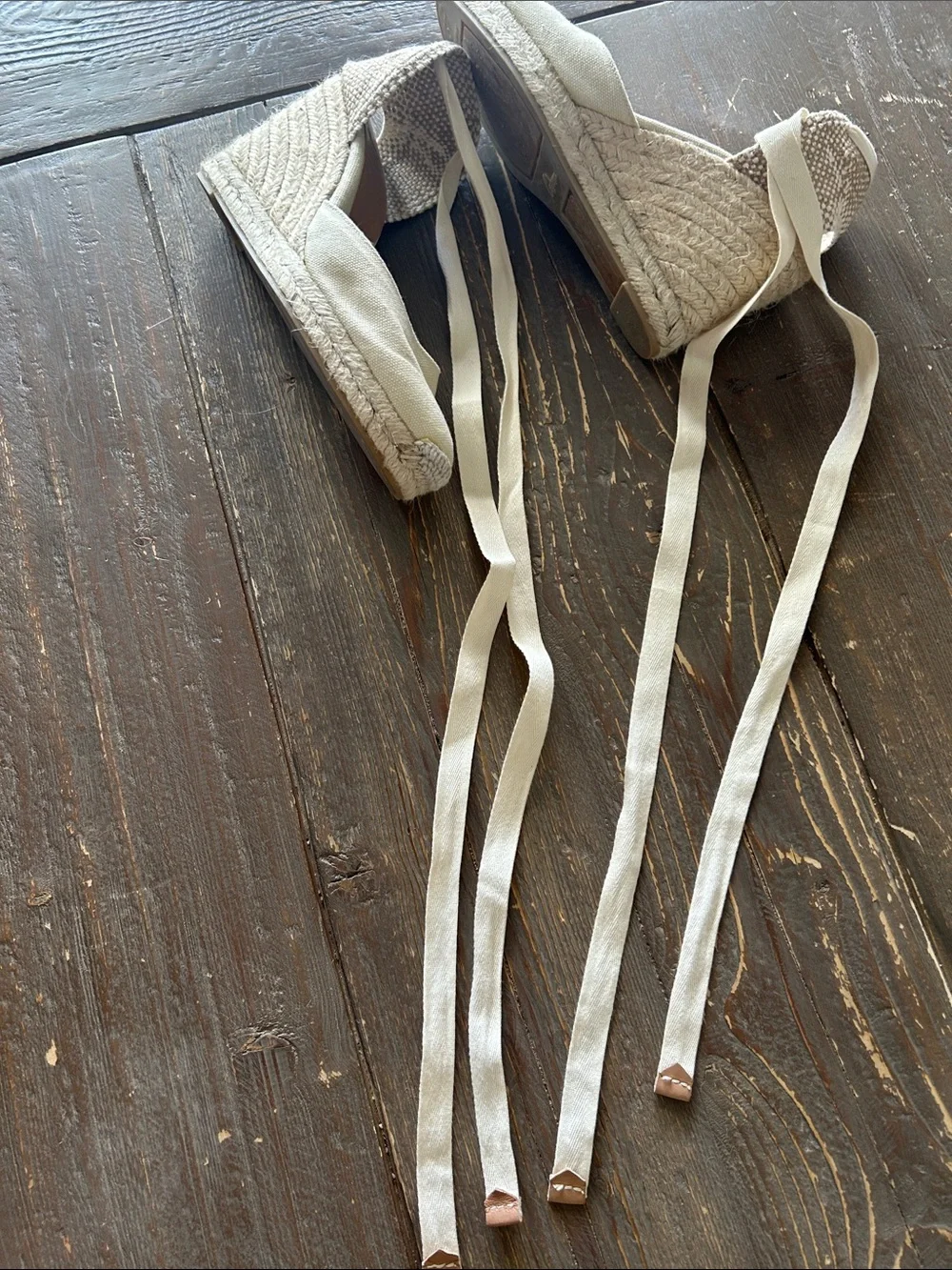 Castañer Carina Cream Canvas Espadrille Wedges
